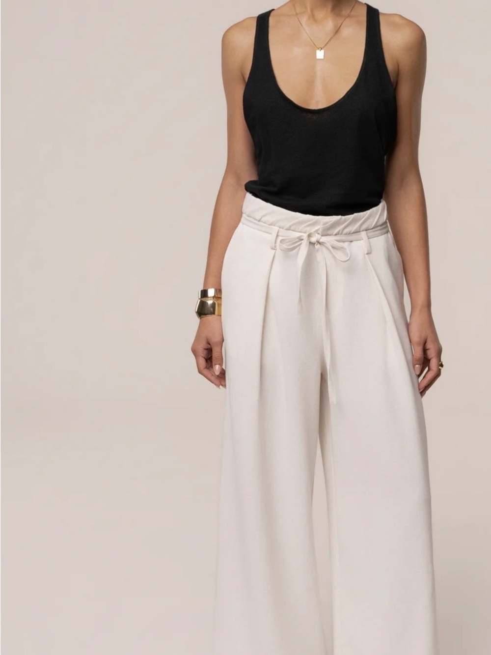 Jluxlabel XL NWT High-Waist Wide-Leg Pants - ivory